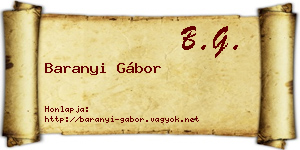 Baranyi Gábor névjegykártya